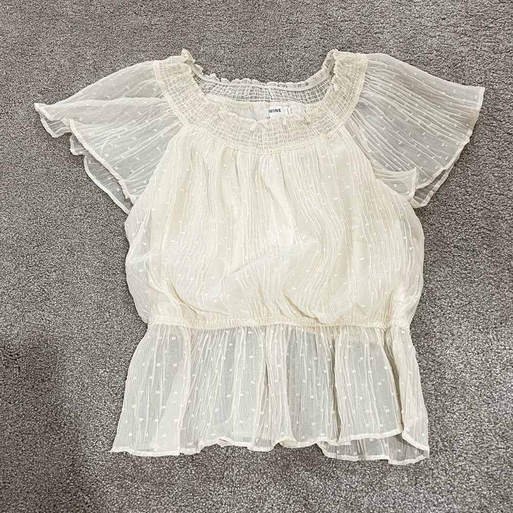 ✨2 for $10 ✨ Peplum Sheer Blouse (S)